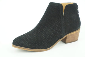 Susina Kyle Black Perforated Suede ankle booties size 6 New $99