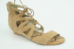 Sam Edelman Dean Beige Suede Demi Wedge Caged Sandal SZ 6 New $120 Cork Strappy