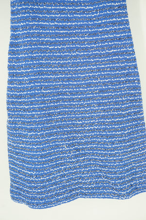 St John Butterfly Ribbon Tweed Bateau Neck Dress Oasis Blue NWT SZ 0 XS $1395