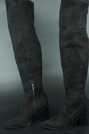 Marc Fisher Onyse Over the Knee Boot Black size 7.5 Pointed Toe Stretch New