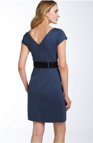 Theory Salmona Rayon Blend Belted Cap Sleeve Work Dress Size Small $285 New