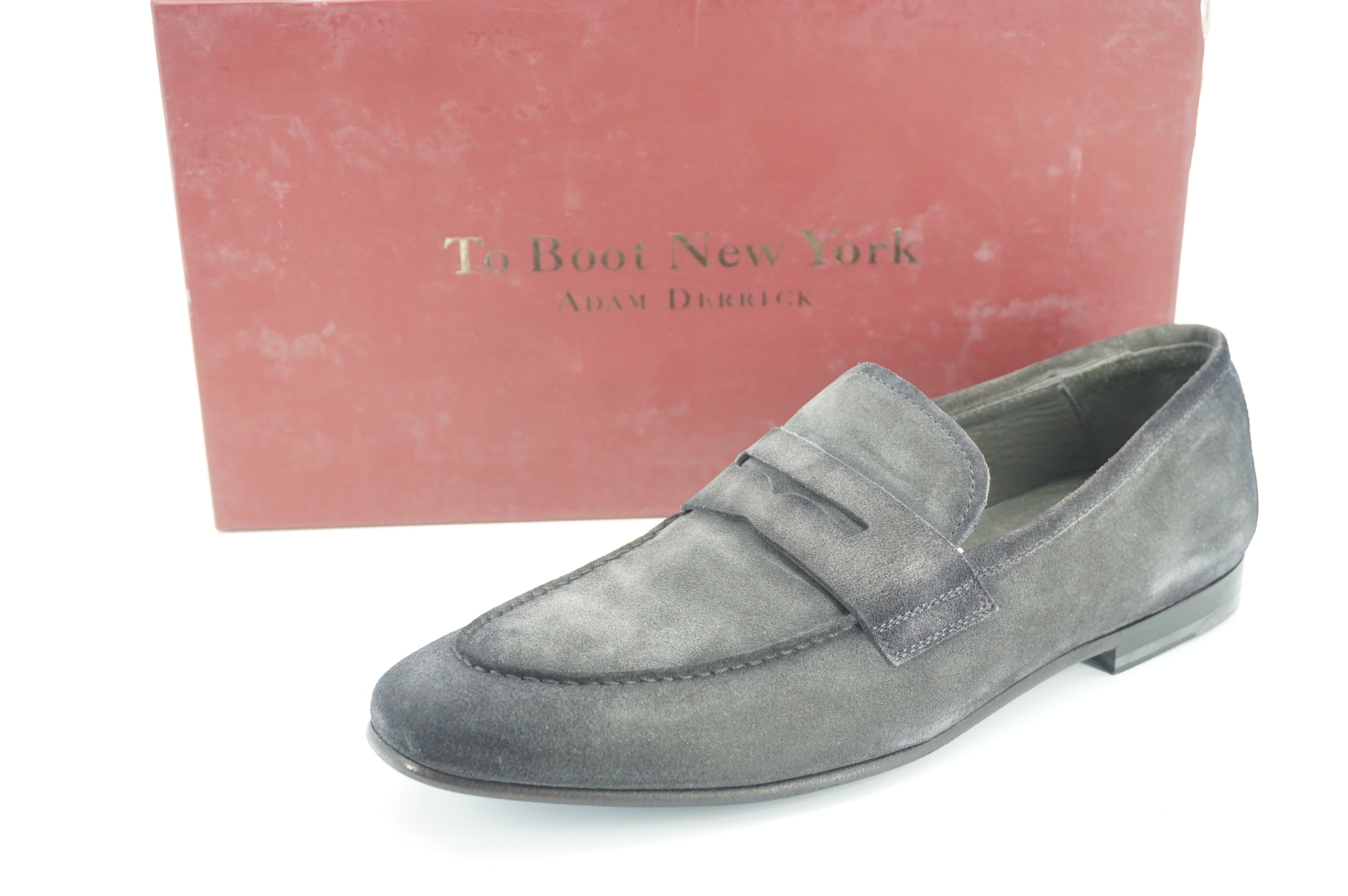 To Boot New York Enzo Gray Suede Men's Penny loafers SZ 11.5 Adam Derrick Italy