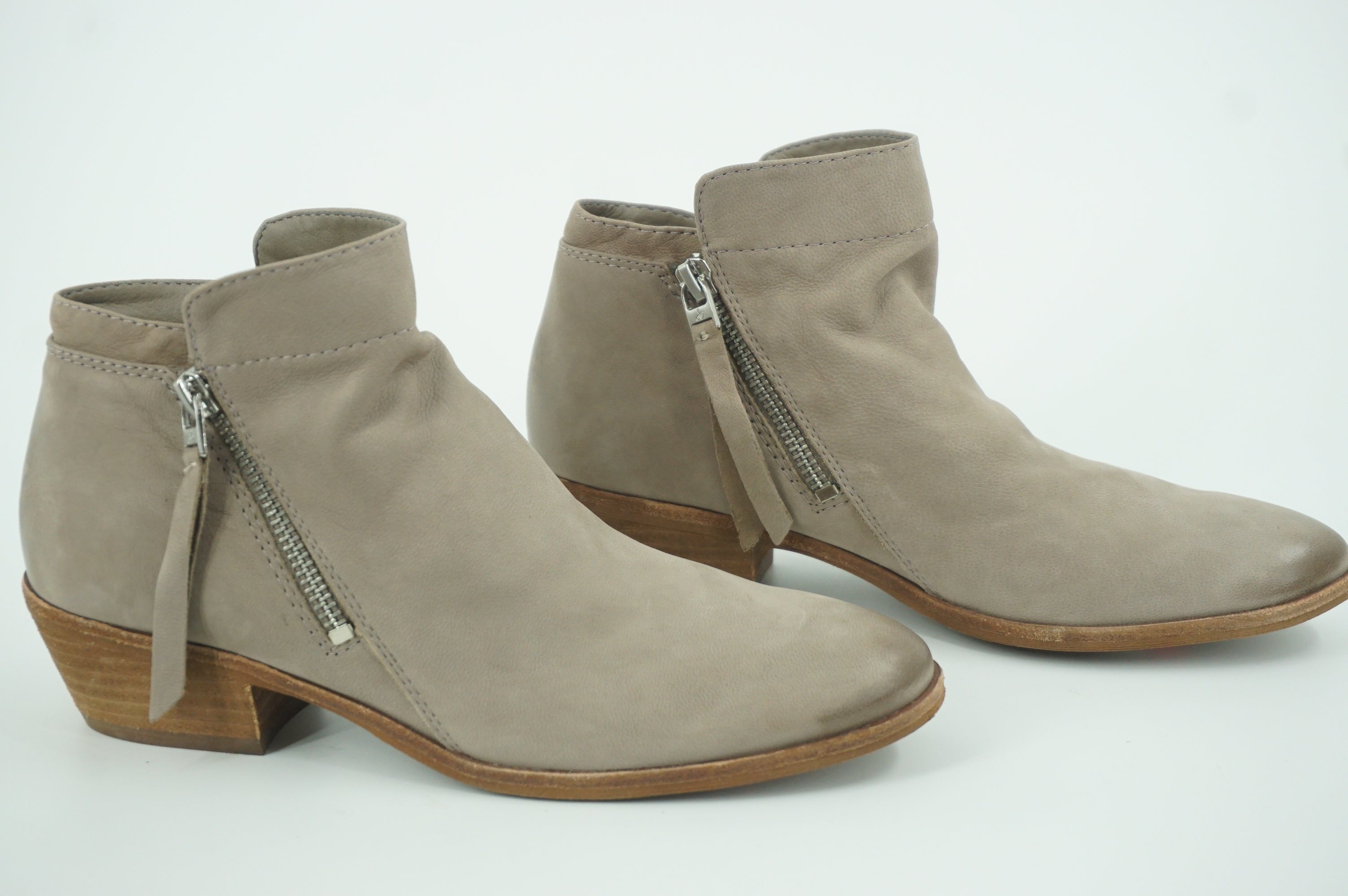 Sam Edelman Packer Zip Taupe Suede ankle booties size 6.5 New $130