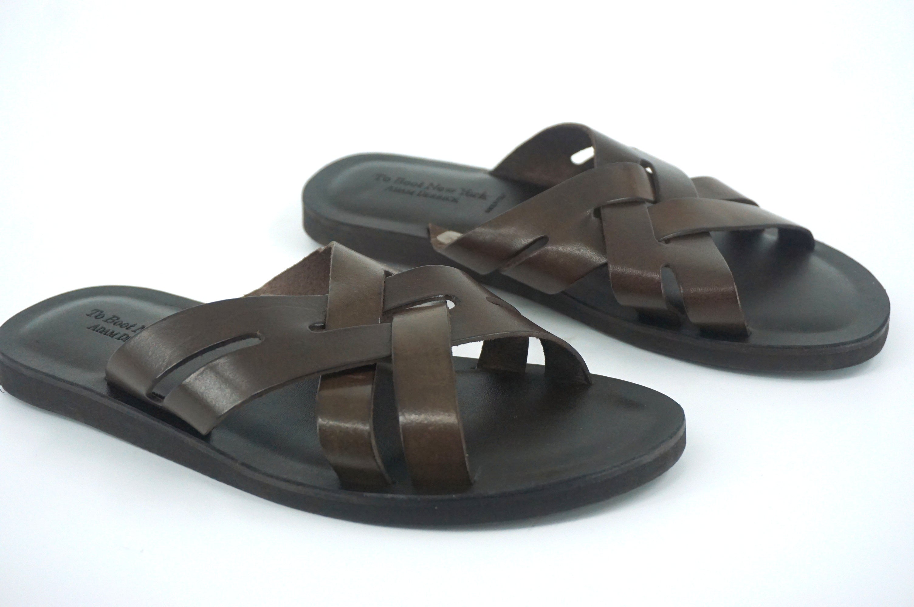 To Boot New York Brown LeatherLa Paz Flip Flop Men Sandals Size 10 $225 Flat