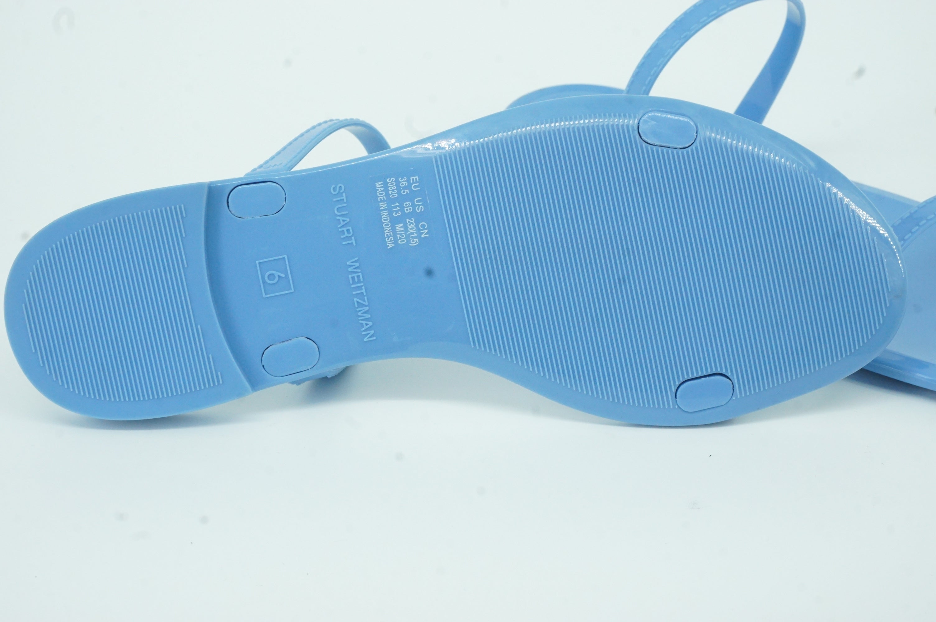 Stuart Weitzman sawyer PVC Blue Rubber Strappy Slide Sandals SZ 6 New