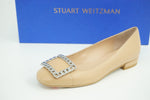 Stuart Weitzman Chainolo Chain nude Leather Flats size 5 Square Toe