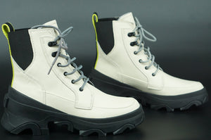 Sorel Brex Lace-up Waterproof Snow Boot size 8 Chalk Ankle Hiking Platform