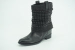 Schutz Bead-embellished Ankle Boots Boots SZ 6 Black Leather Hidden Heel $190