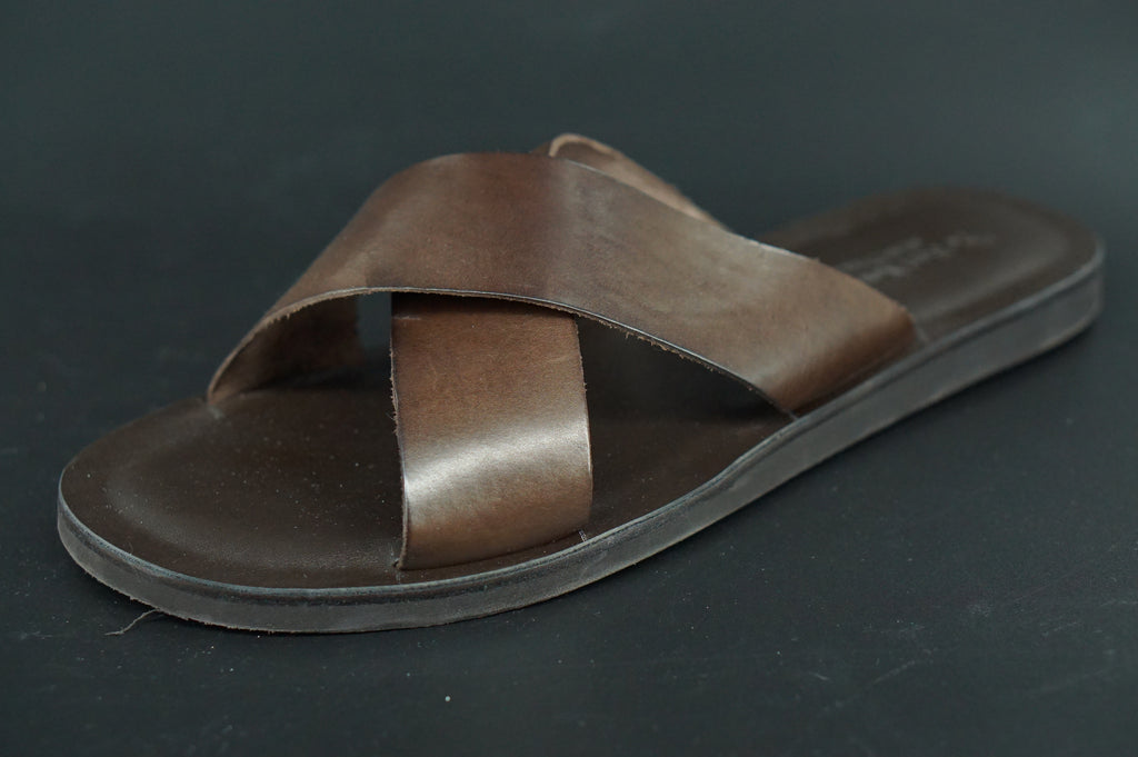 To Boot New York Brown Leather Miramare Flip Flop Men Sandals Size 12 $225 Flat