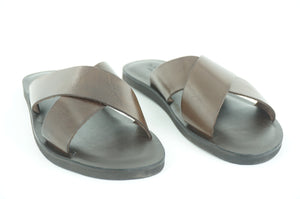 To Boot New York Brown Leather Miramare Flip Flop Men Sandals Size 10 $225 Flat