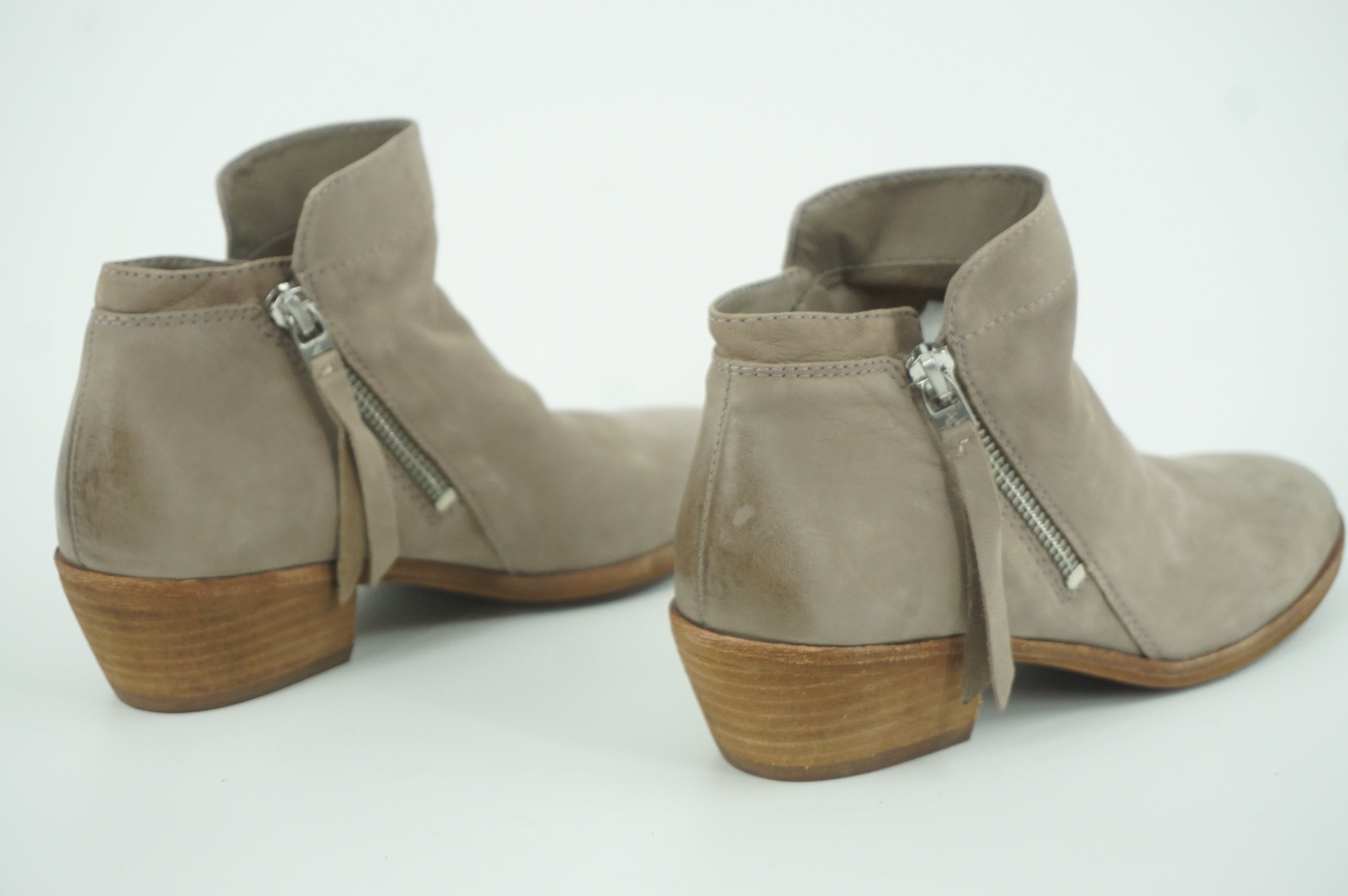 Sam Edelman Packer Zip Taupe Suede ankle booties size 6.5 New $130