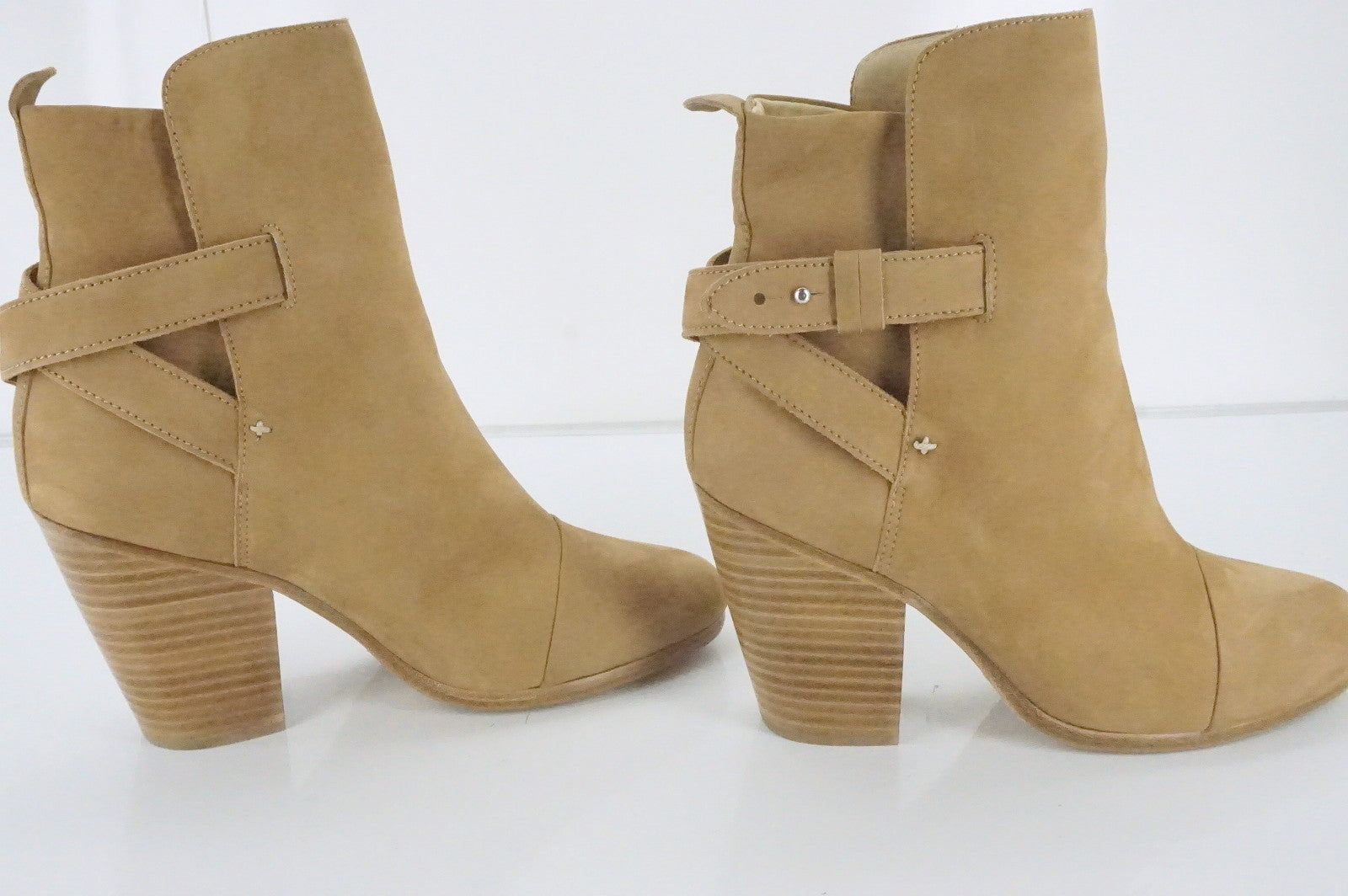 Rag & Bone Kinsey Brown Suede Block Heels Ankle Boots Size 38 $595 NIB