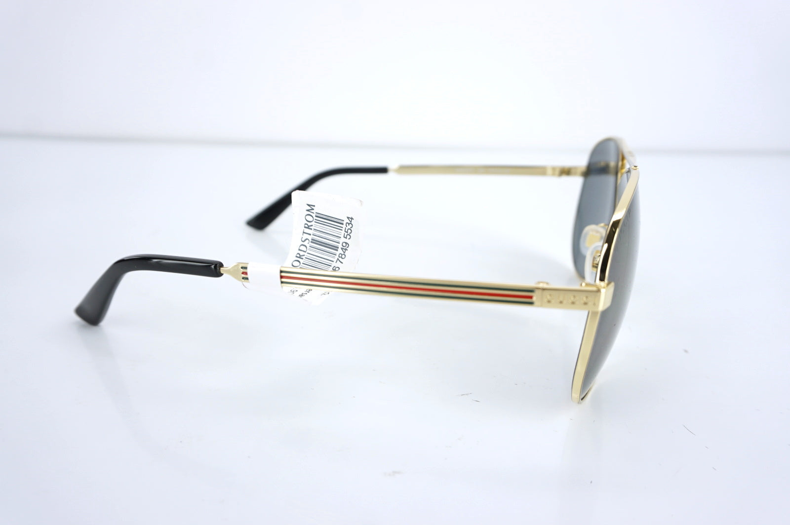 Gucci Aviator Sunglasses GG 0237/S $455 New Metal Gold Gunmetal Flash