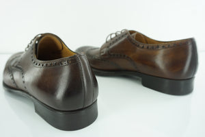 Magnanni Brown Leather Bosca Wingtip Oxfords Dress Shoes size 12 New $395 Men's