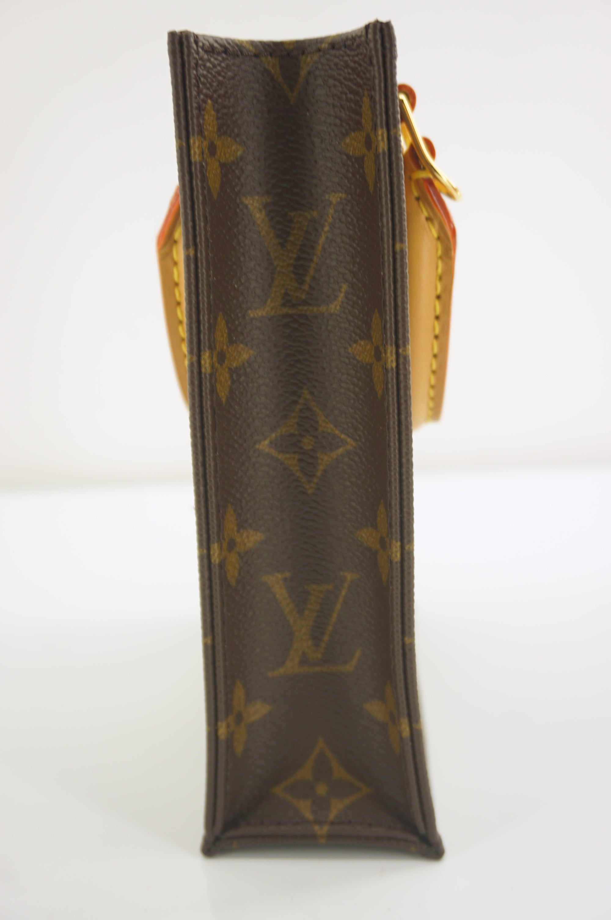 Louis Vuitton Mini Sac Plat Petit Monogram Brown Coated Canvas Crossbody Bag NWT
