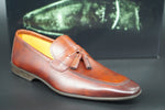 Magnanni Kamato Tassel Loafers SZ 10 Tobaco brown Leather $350 Slip On NIB