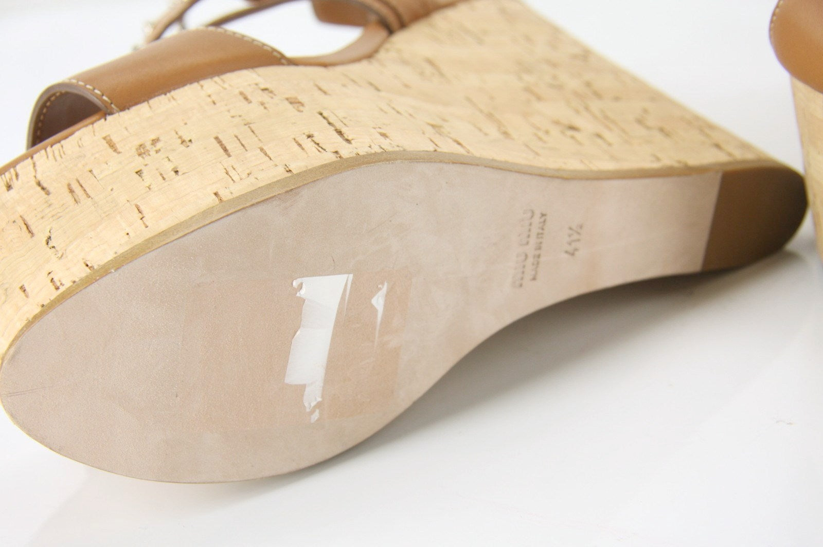 Miu Miu Brown Leather Studded Platform Wedge Sandals SZ 41.5 11.5 New $790 Prada