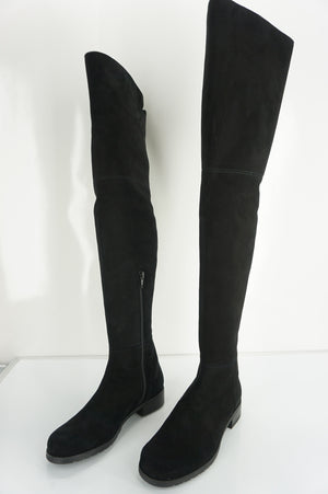 Stuart Weitzman Hilo Black Suede Over the Knee Boots Size 5 NIB $798