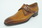 Magnanni Marco Brown Leather Monk Strap Loafers SZ 13 slip on buckle