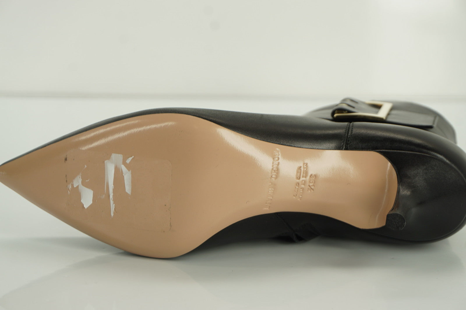 Giorgio Armani Tronchetto Buckle Ankle boots SZ 36.5 kitten heels NIB $1050