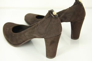 Stuart Weitzman Chime Suede Round Toe High Heel Pumps Size 8 New $385