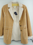 Forever 21 Faux Shearling Brown 3/4 length Jacket Size Small NWT