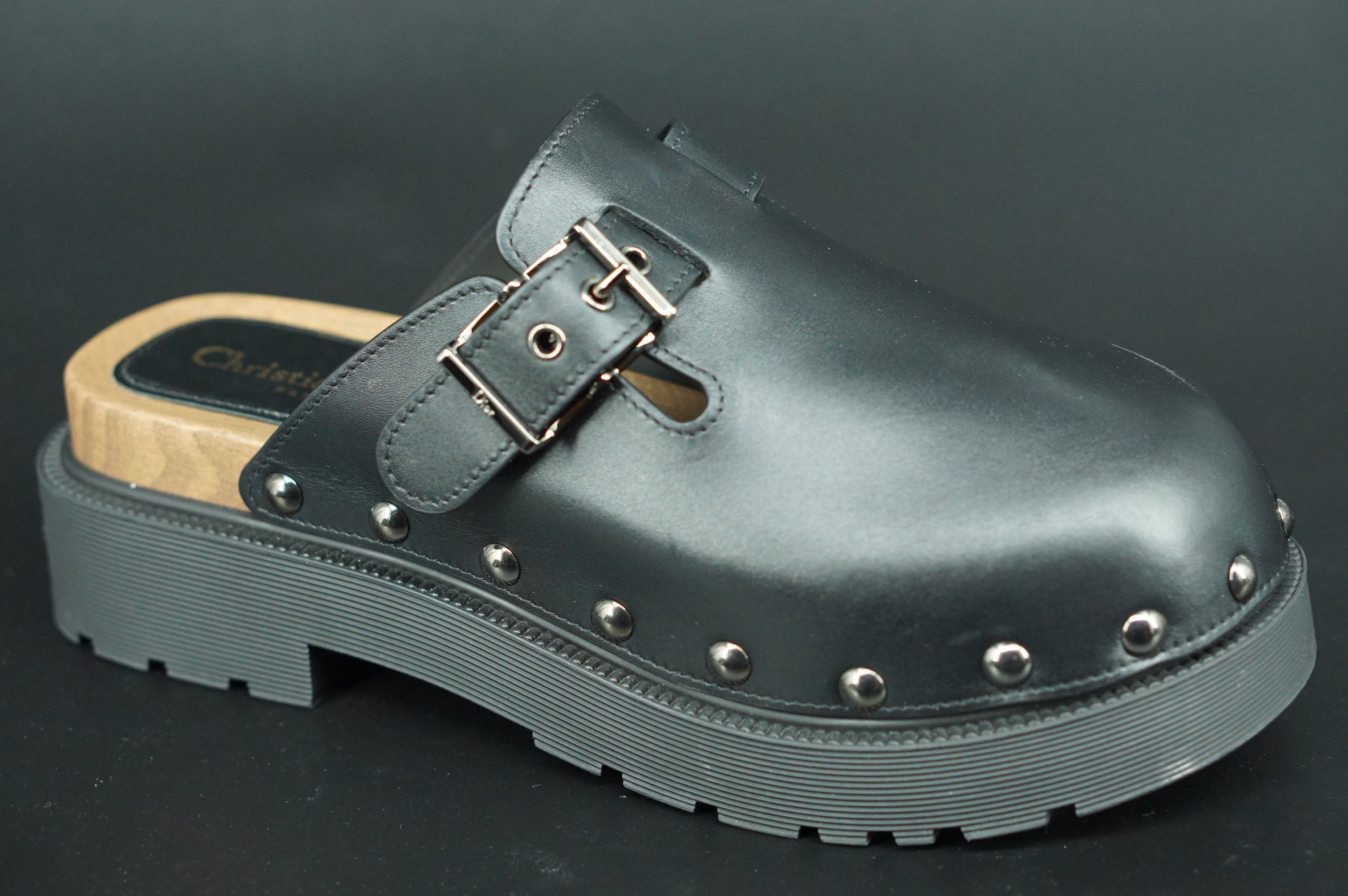 Christian Dior Diorquake Studded Black Leather studded Clog SZ 39 $1095