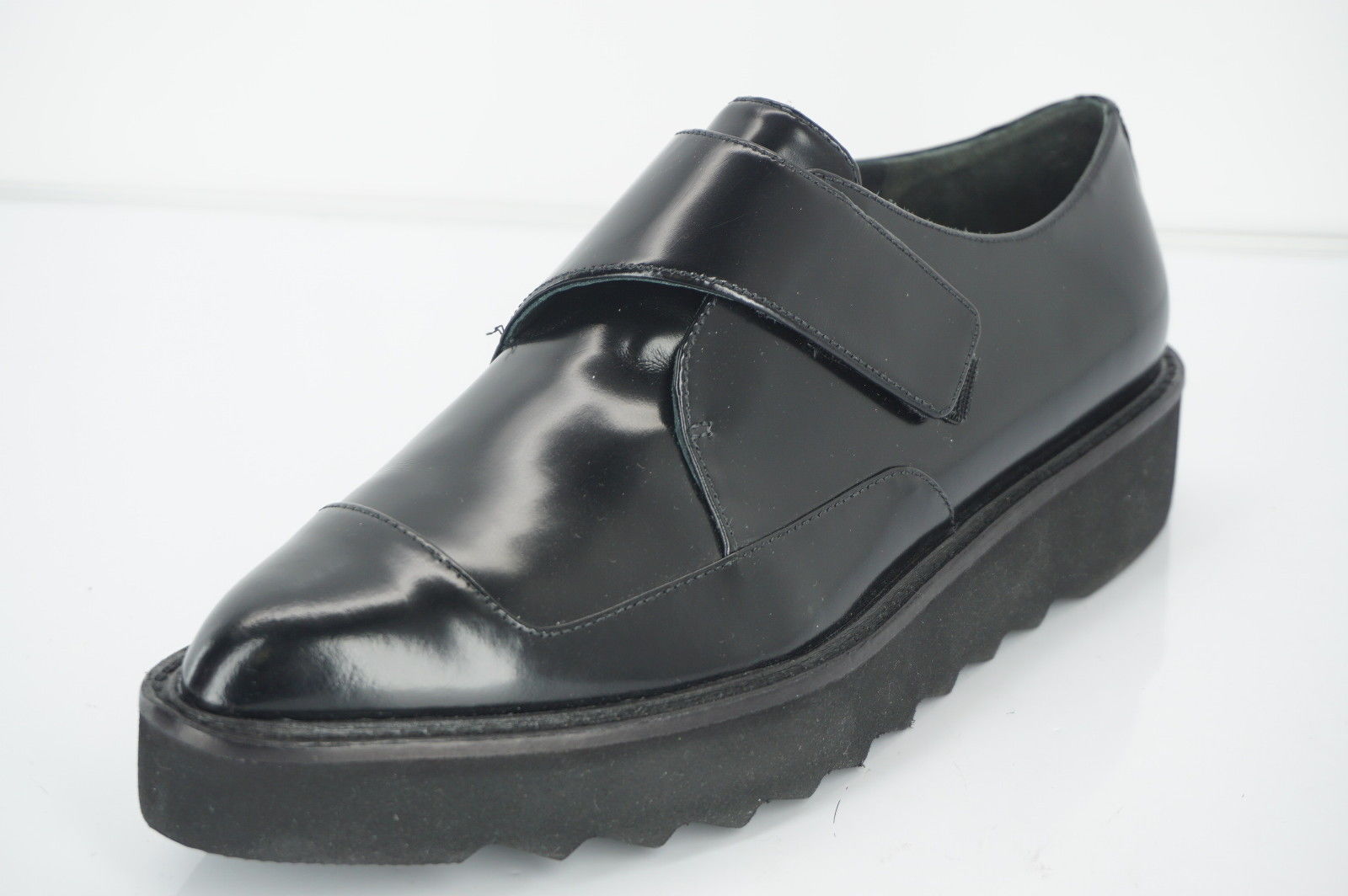 Vince Black Leather Arden Monk Strap Creeper Loafers Size 7.5 Womens NIB $395 Sz
