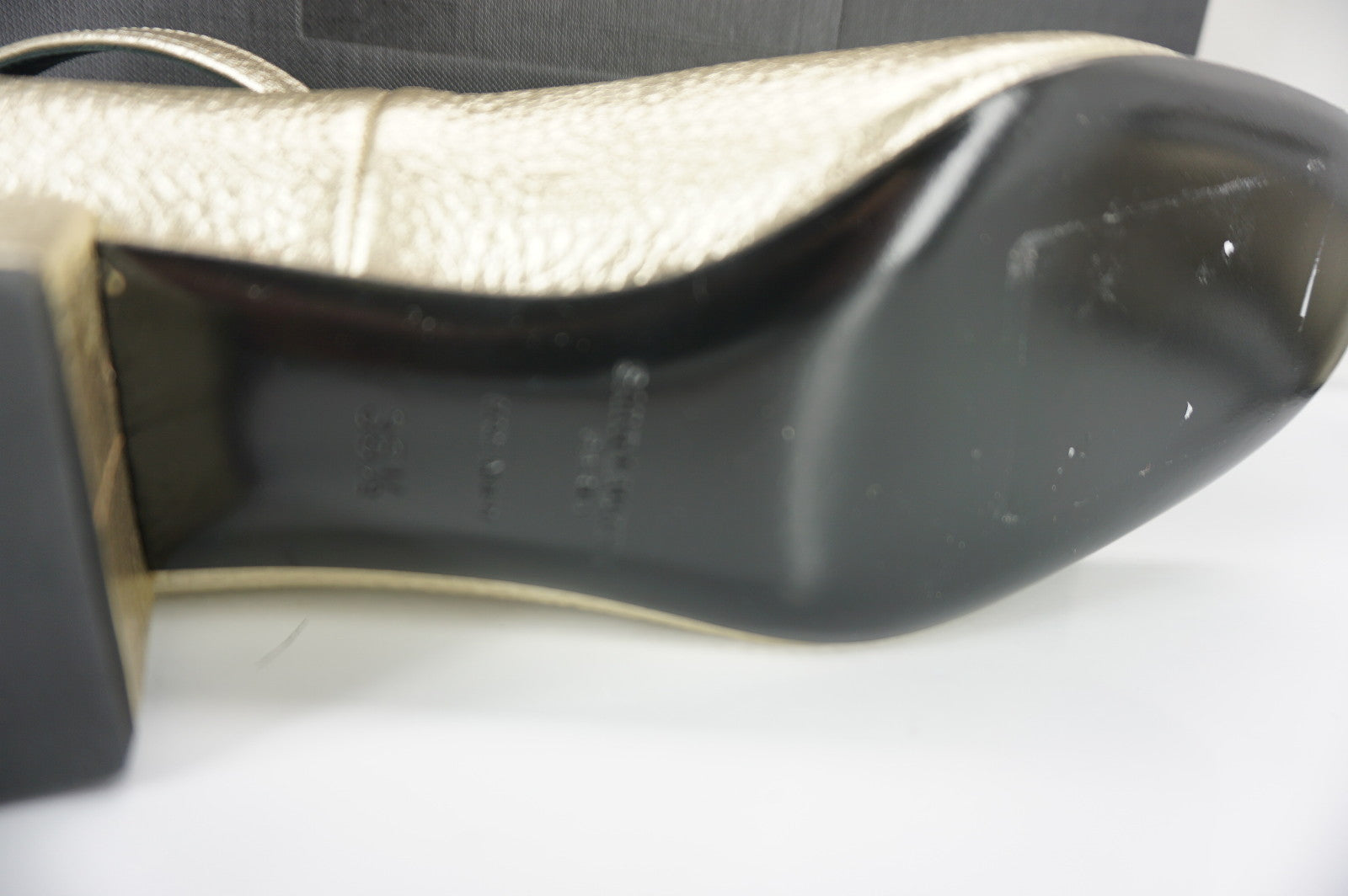 NIB Saint Laurent Babies Ankle Strap Pumps SZ 36.5 gold Leather YSL $895