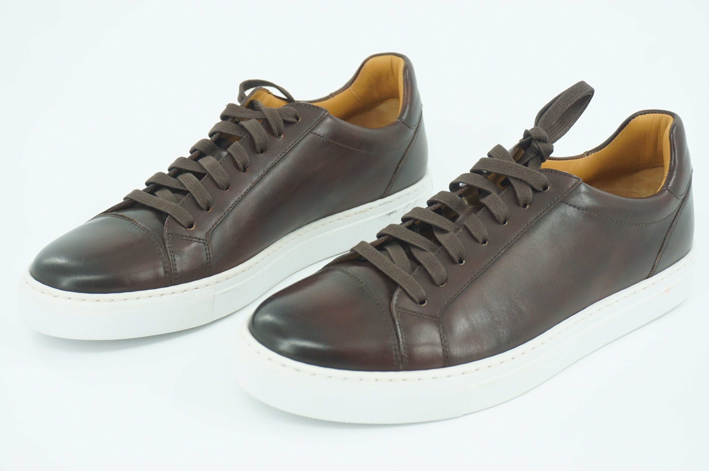 Magnanni Cuervo II Dark Brown Leather Low Top Sneaker SZ 9.5 New dress lace up