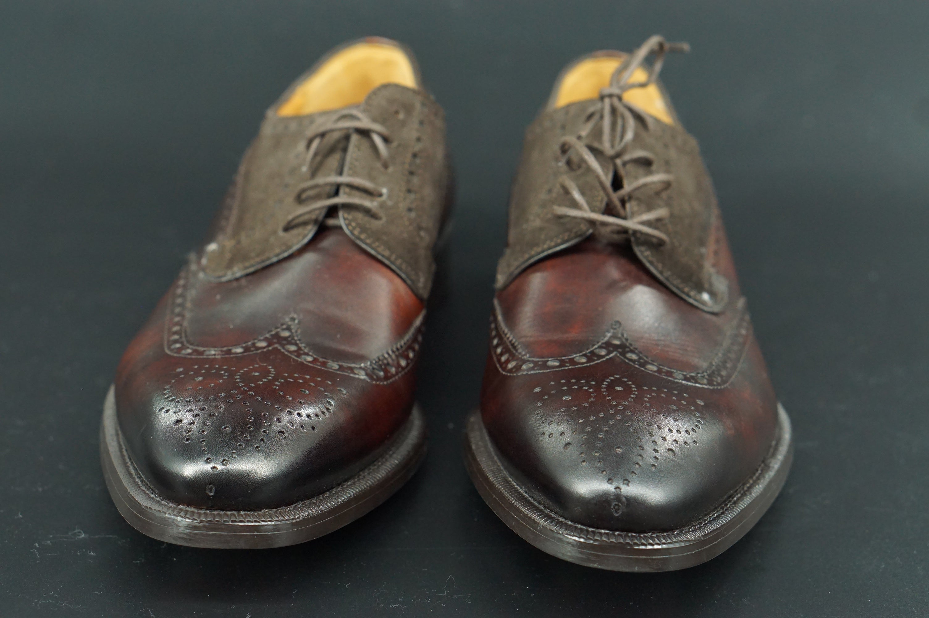 Magnanni MidBrown Leather Roda Wingtip Oxfords Dress Shoes SZ 8.5 New $395 Men's