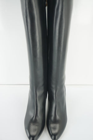 Jimmy Choo Aiden Tall Mixed Leather High Heel Riding Boots SZ 35 Knee NIB $1150