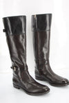 Enzo Angiolini Eero Black Brown Leather Tall Riding Boots Size 7 New Womens Knee