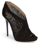 Jimmy Choo Vivid Black Mesh Suede Ankle High Heel Booties SZ 40.5 10.5 New $890