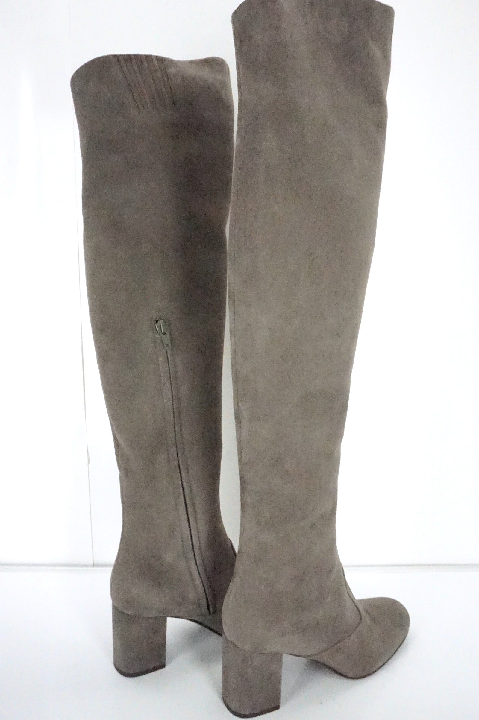 Saint Laurent Grey Suede Babies Over the Knee Boots Size 35 OTK NIB $1495