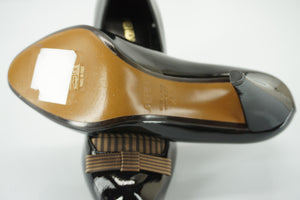Fendi Black Patent Bow Toe Platform pumps Size 36.5 High Heels New $575 womens