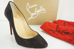 Christian Louboutin Eloise Black Glitter Pumps SZ 35 Pointy Red Bottom NIB $745