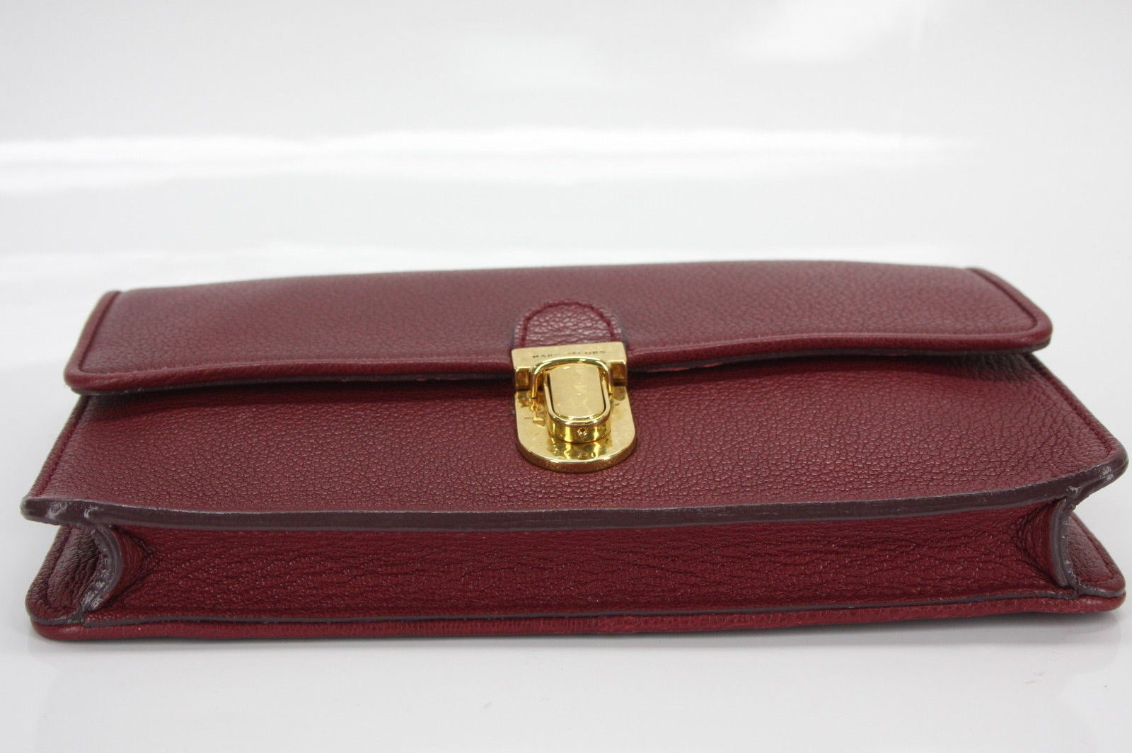 Marc Jacobs Leather Venetia Push Lock Front Clutch Bag $495 New Small Purse
