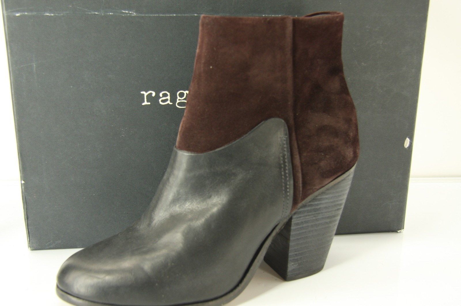 Rag & Bone Kendall Suede Leather Block Heel Ankle Boots size 40 10 NIB $550