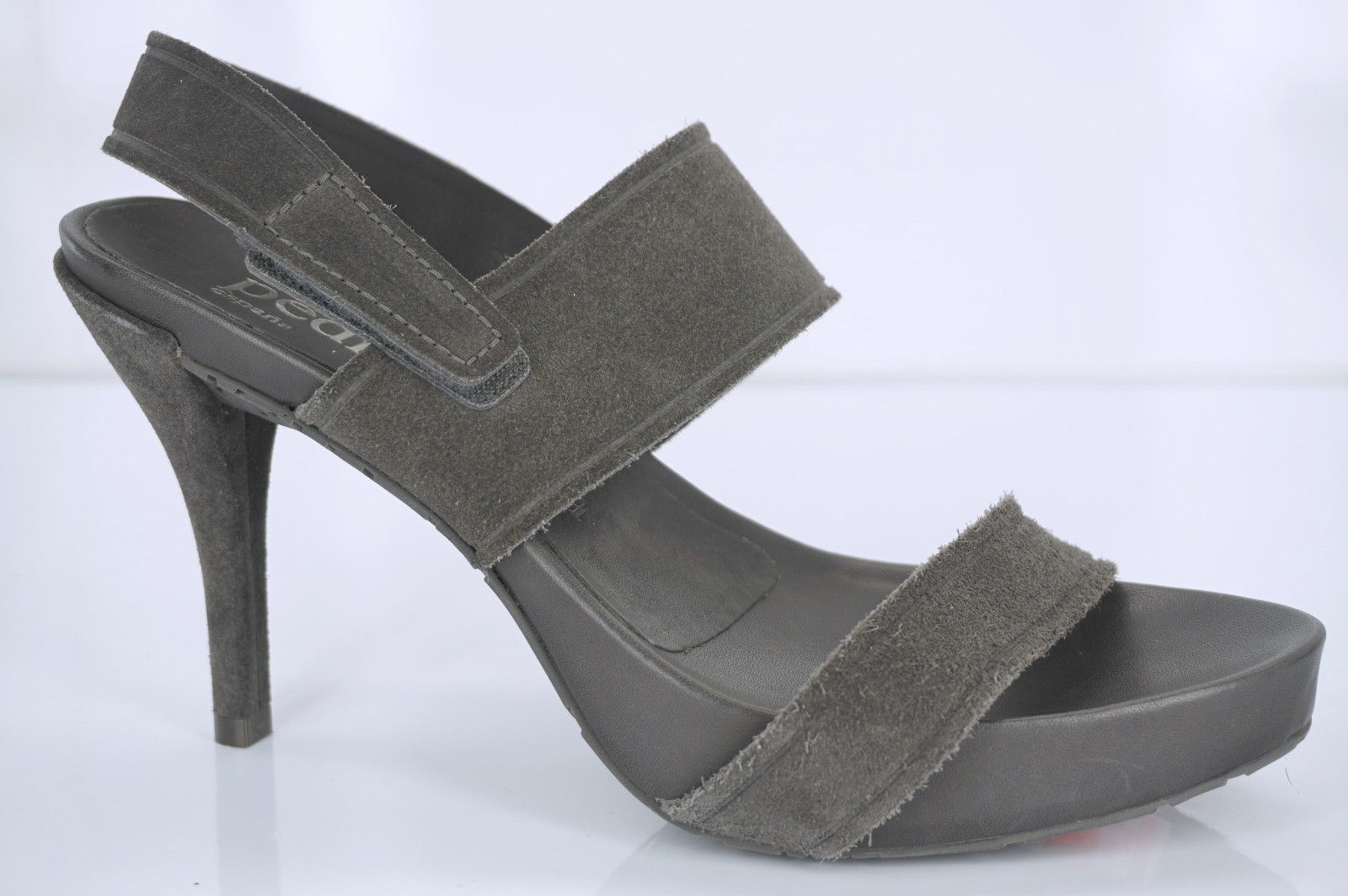 Pedro Garcia Leann Grey Suede Platform Strappy High Heel Sandals Size 39.5 New