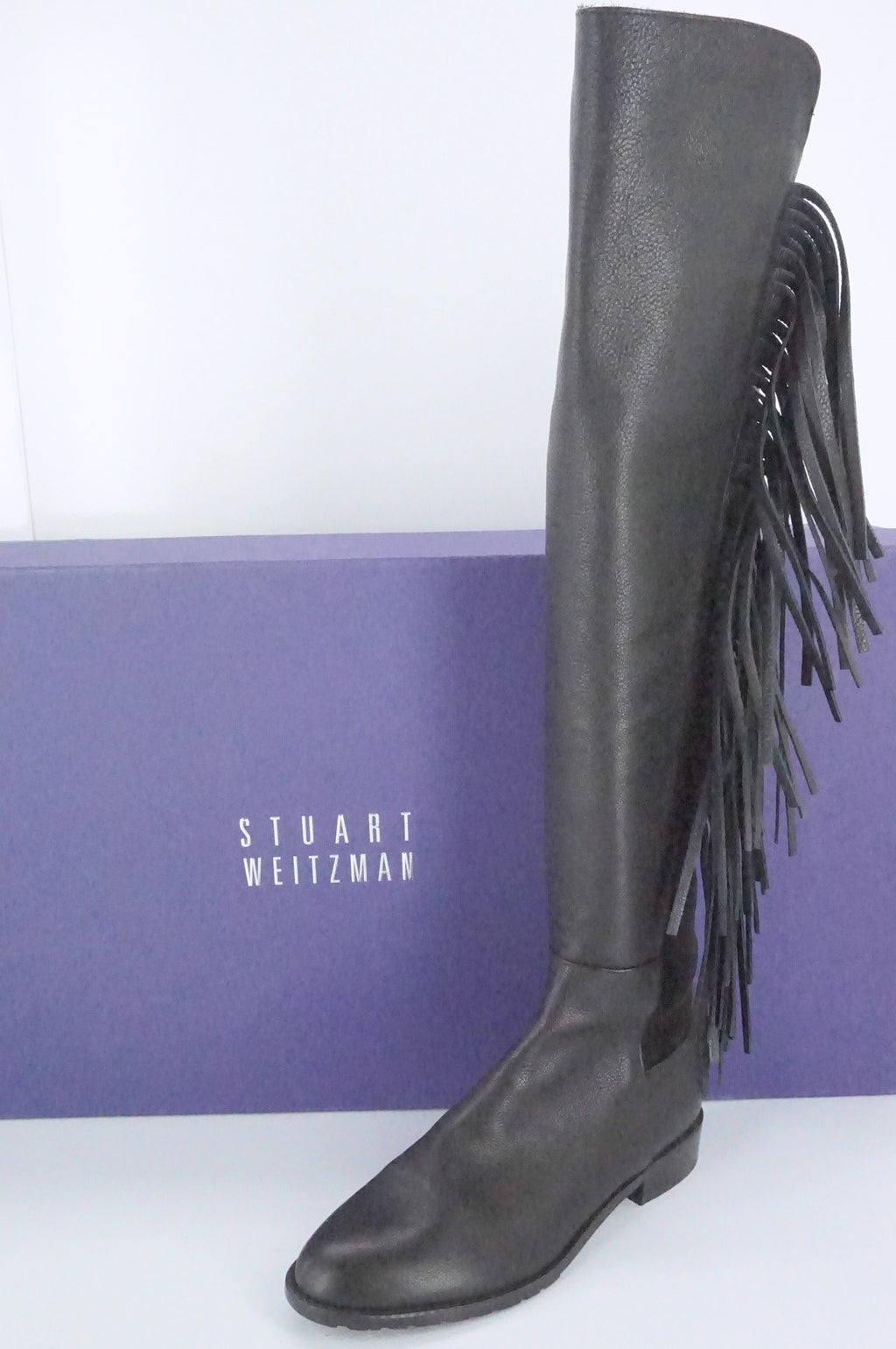 Stuart Weitzman Black Leather Mane Fringe Over Knee Boots SZ 6 NIB OTK 5050 $855