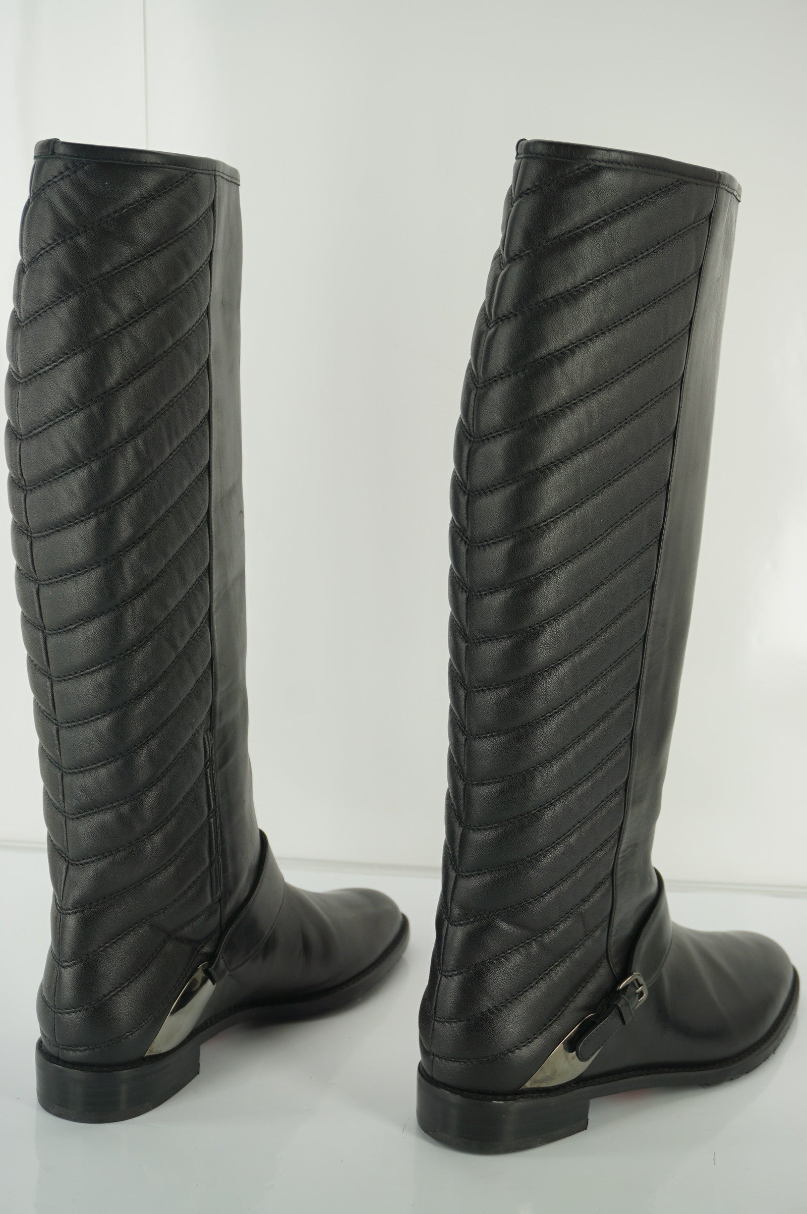 Stuart Weitzman Raceway Black Leather Stretch Back Riding Boot Size 6.5 New $695