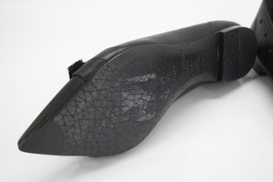 Pedro Garcia Black Leather 'Alexandra' Skull Pointy Toe Ballet Flats SZ 38 New