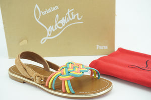 Christian Louboutin Ella Multi Strappy Flat Sandals Size 40 10 NIB $695
