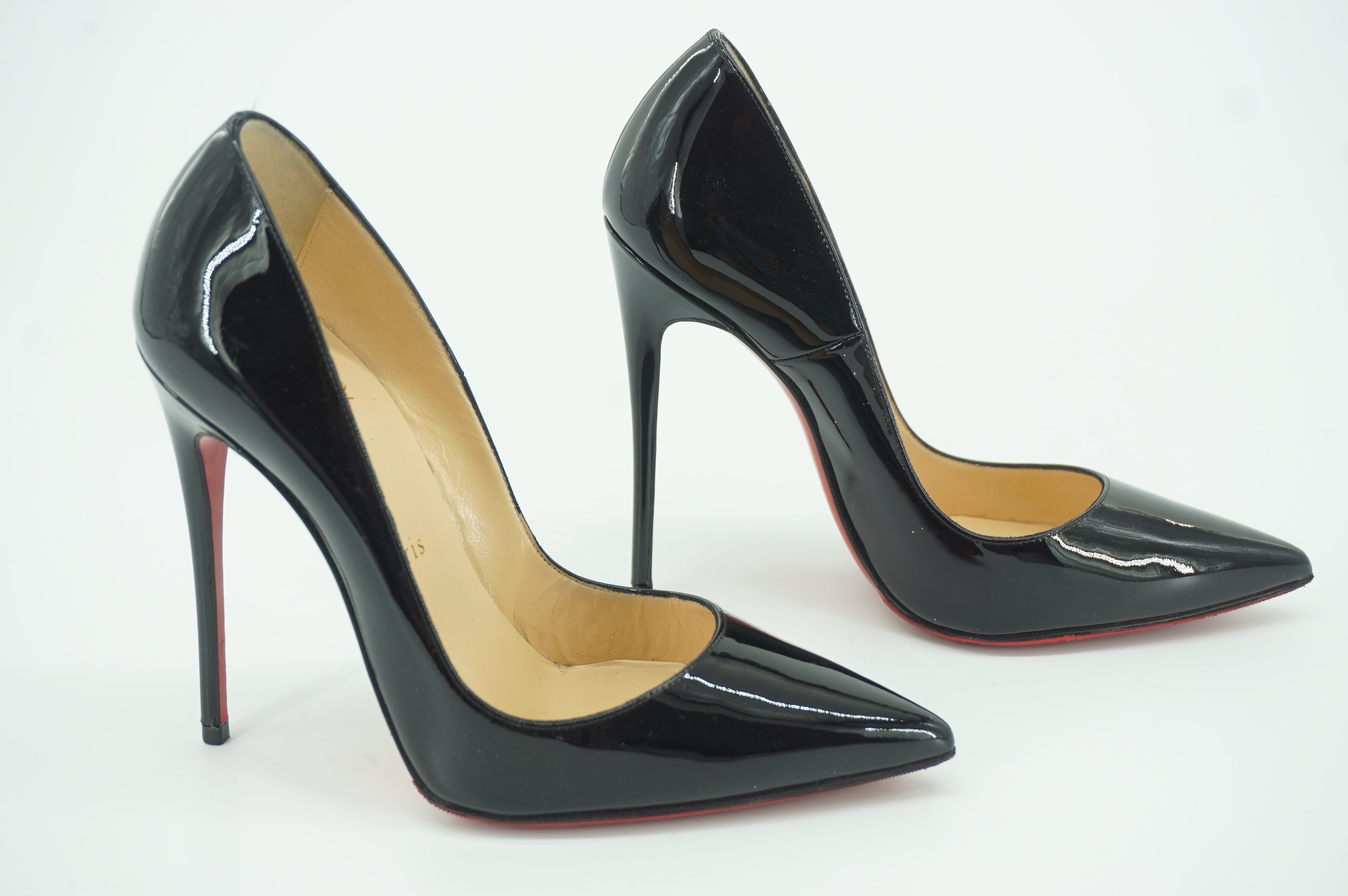 Christian Louboutin So Kate Pointy Pumps Black Patent Size 5 Womens Classic