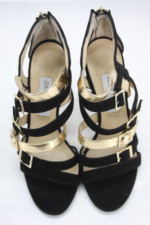 Jimmy Choo Bubble Bronx Leather Caged Strappy Sandals Size 39.5 New $925 Heels
