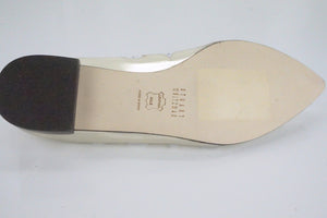 Stuart Weitzman Gold Leather 'Scrolly' Clear Flames Pointy Flats SZ 5.5 New $375