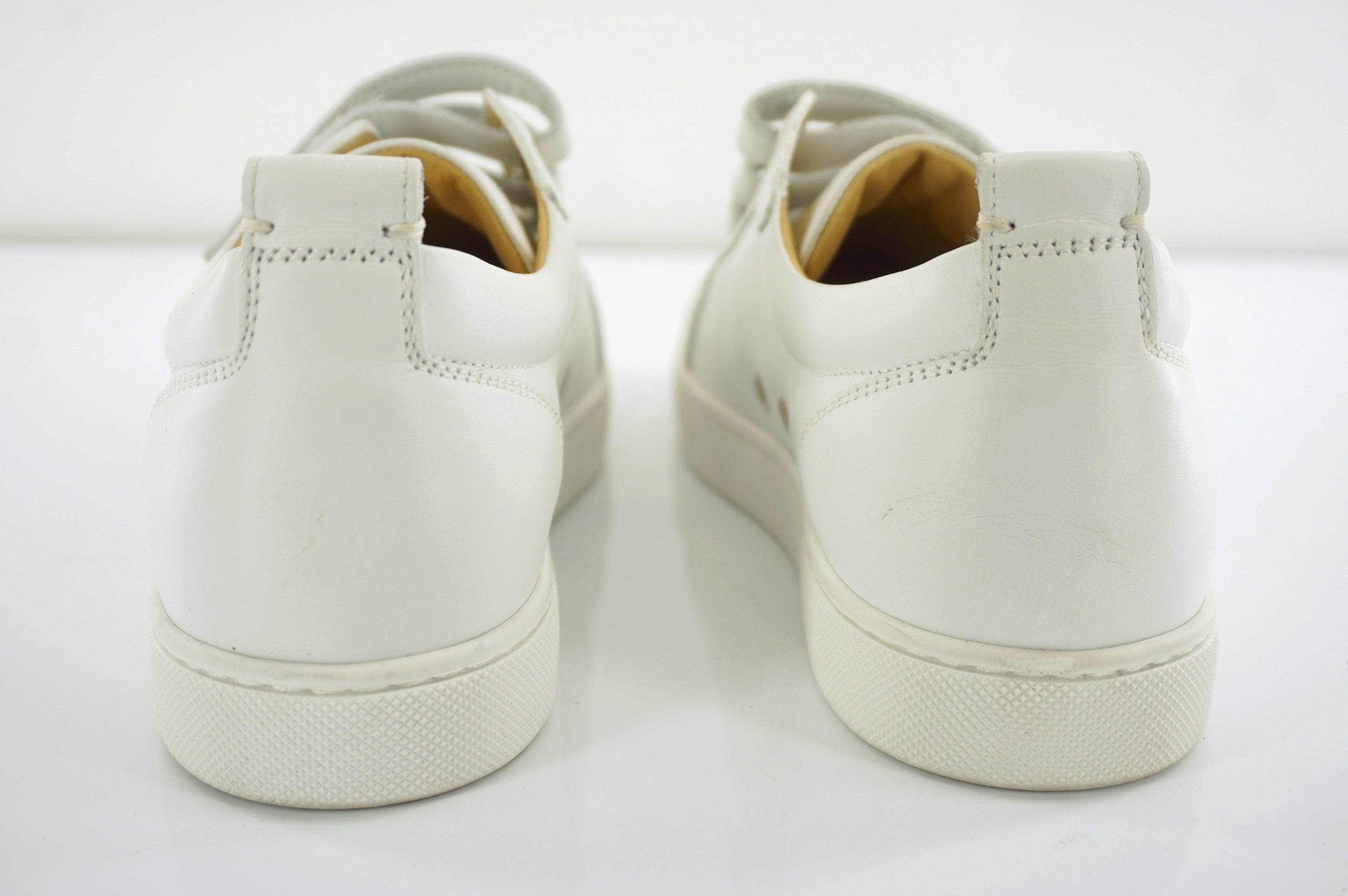 Christian Louboutin Kiddo Donna Three Strap Leather Sneakers SZ 37 White $745