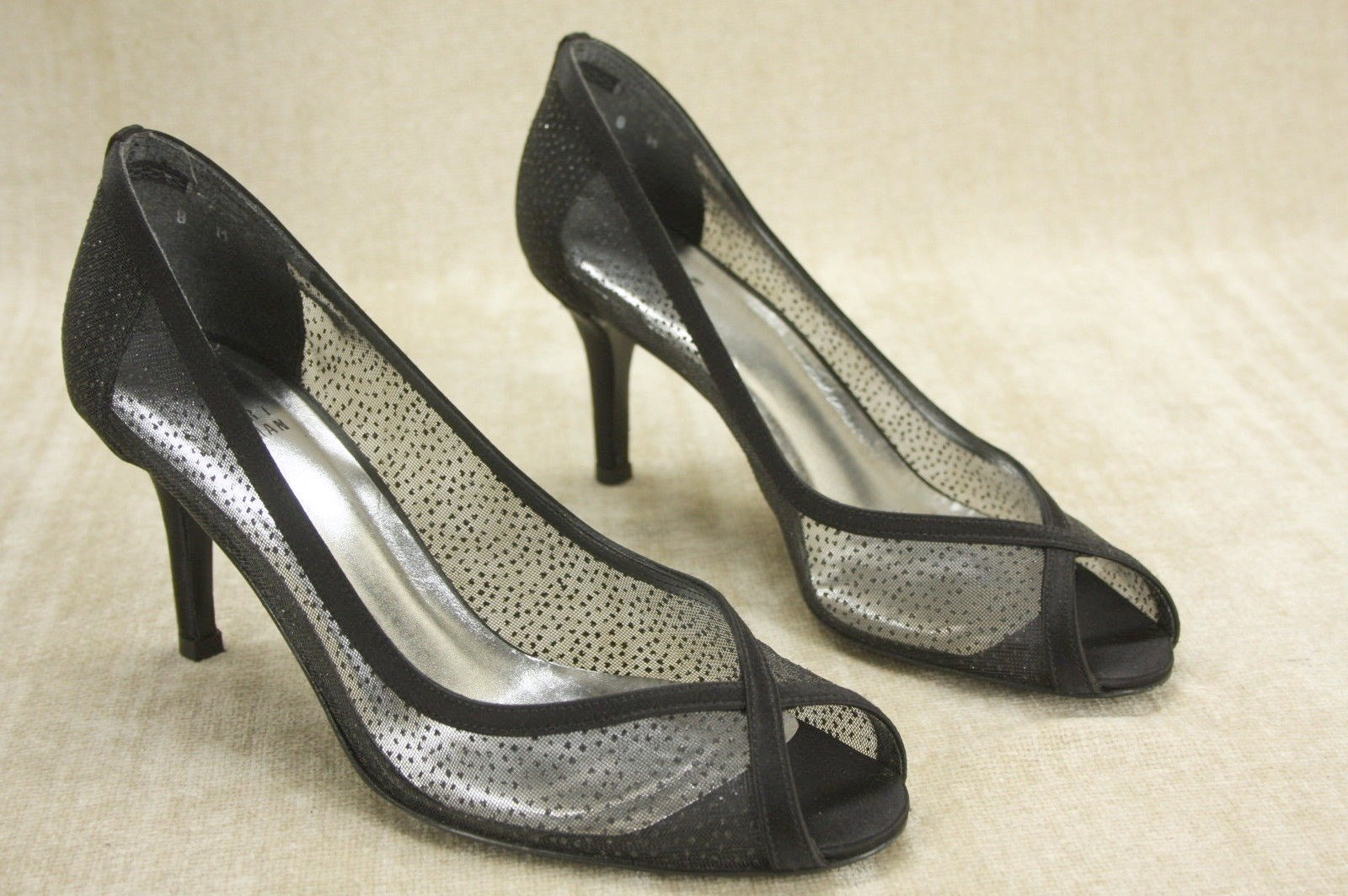 Stuart Weitzman Black Mesh Lace 'Laceola' Peep Toe Pumps Size 8 $360