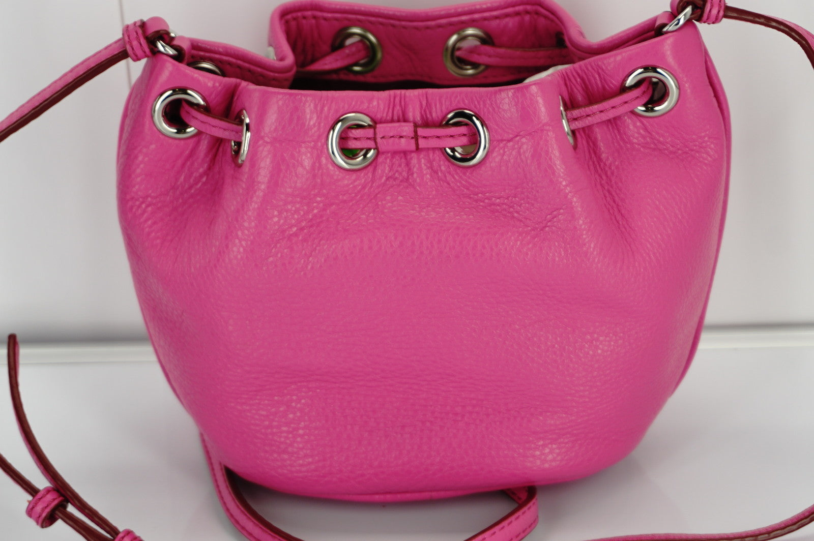 Marc Jacobs Pink Leather Too Hot to Handle Mini Drawstring Crossbody Bag New by